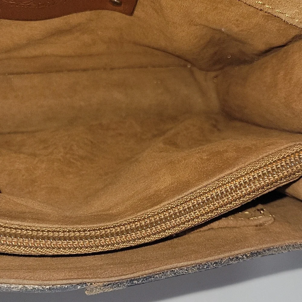 Patricia Nash Brown Patchwork Leather Top-Handle Crossbody Bag